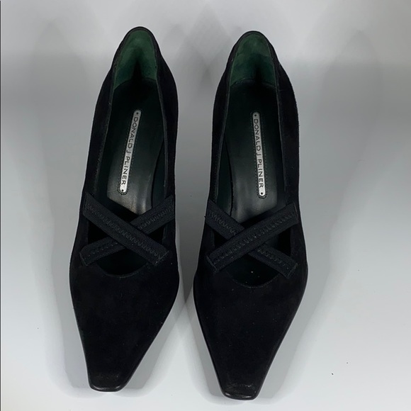 Donald J. Pliner black suede heels, US 7 1/2 - Picture 1 of 6